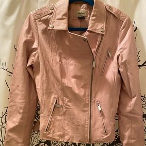 Pink Neiman Marcus leather jacket